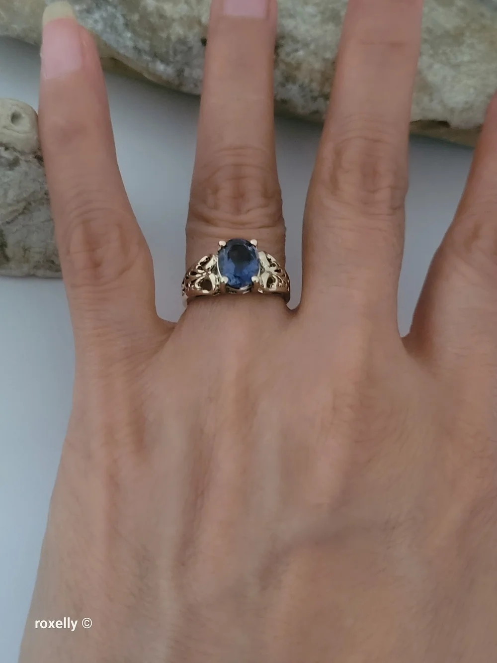 10K Yellow Gold Tanzanite Gemstone Cocktail Ring Size 6 - Solid Gold! 👌🎁